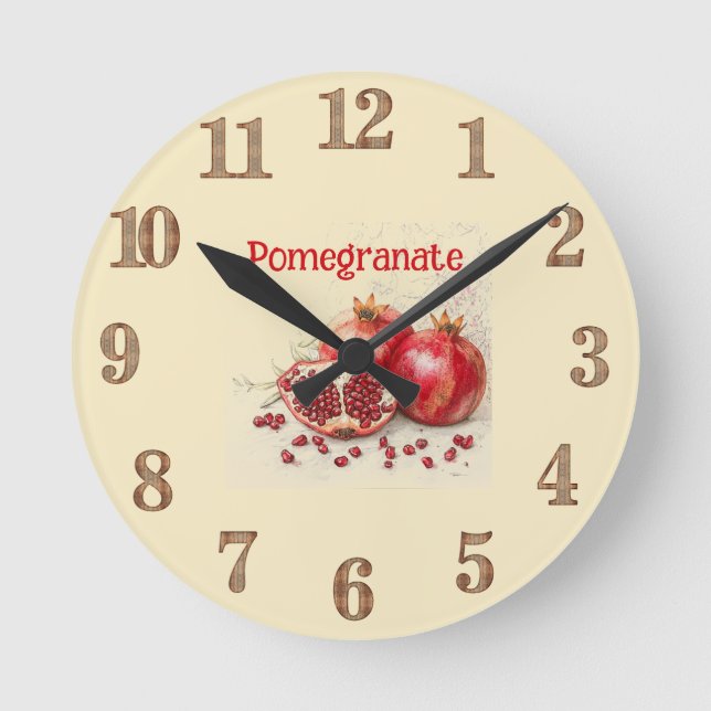 Relógio Redondo Pomegranate Wall Clock (Frente)