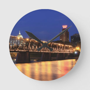 Relógio Redondo Ponte da Rua Walnut, estado da Pensilvânia