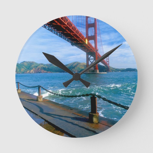 Relógio Redondo Ponte Golden Gate e Baía de São Francisco (Frente)
