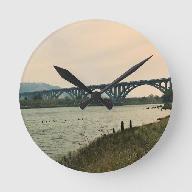 Relógio Redondo Ponte Patterson, Dourada Beach, Oregon (Frente)