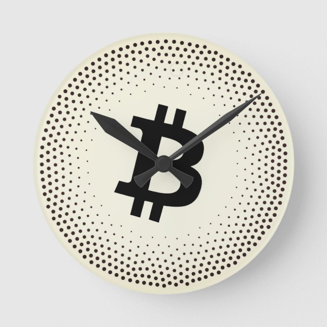 Relógio Redondo Pontos de Sat do Bitcoin (Frente)