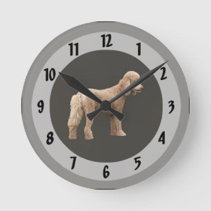 Relógio Redondo Poodle Dourado