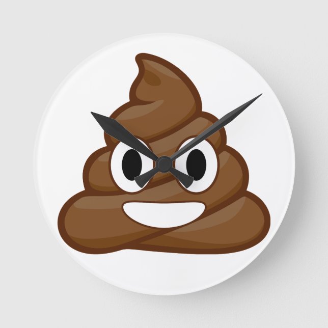 Relógio Redondo poop emoji (Frente)