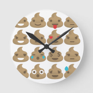 Relógio Redondo poop emojis