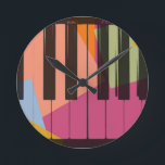 Relógio Redondo Pop art do piano<br><div class="desc">Pop art do piano</div>