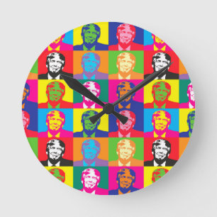 Relógio Redondo pop art donald trump