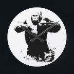 Relógio Redondo Pop Art Gorilla Beating Chest Acrywall Clock<br><div class="desc">Estilo de pop Art Imagens modernas de computador animal - Arte de software Na moda</div>