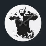 Relógio Redondo Pop Art Gorilla Beating Chest Acrywall Clock<br><div class="desc">Estilo de pop Art Imagens modernas de computador animal - Arte de software Na moda</div>