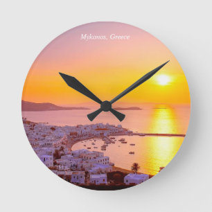 Relógio Redondo Por do sol em Mykonos, piscina
