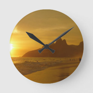 Relógio Redondo Pôr do Sol na Praia de Ipanema Brasil