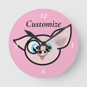 Relógio Redondo Porco Goofy sorrindo Thunder_Cove