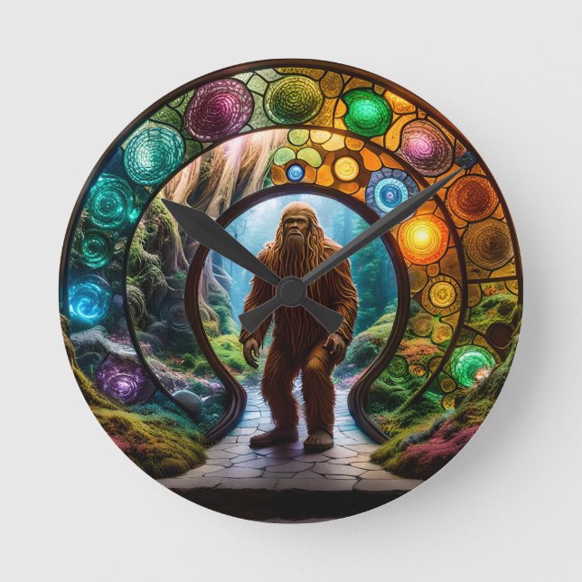Relógio Redondo Portal Dimensionável Sasquatch (Frente)
