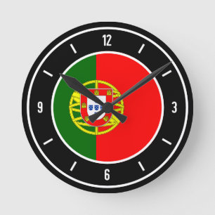 Relógio Redondo Portugal Flag Elegant