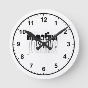 Relógio Redondo Positivo E Negativo
