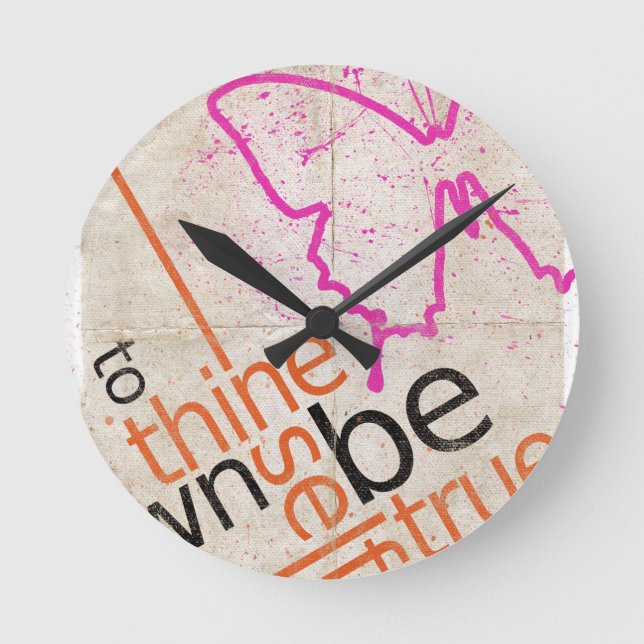 Relógio Redondo Poster de Motivação (Frente)