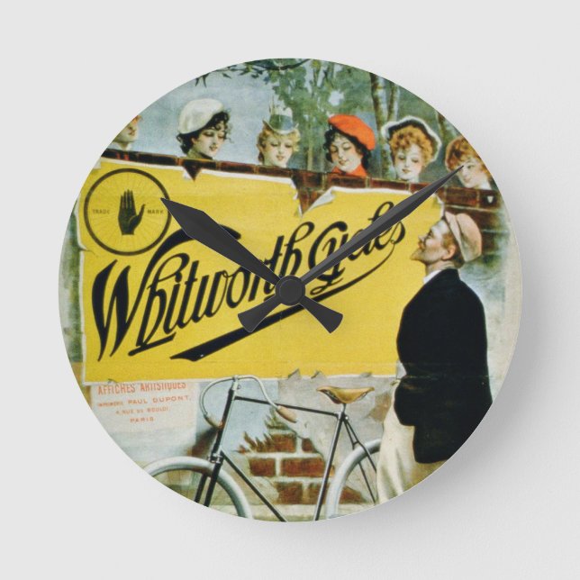 Relógio Redondo Poster publicando "Whitworth Cycle", Paris (colo) (Frente)