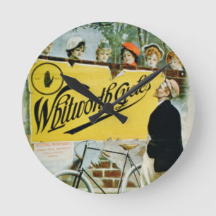 Relógio Redondo Poster publicando "Whitworth Cycle", Paris (colo)