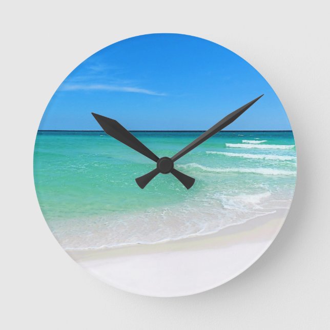 Relógio Redondo Praia branca (Frente)