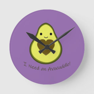 Relógio Redondo Preciso de um Avocuddle Cute Kawaii Avocado