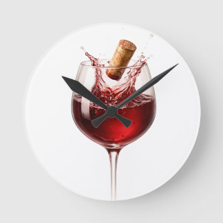 Relógio Redondo Presente de Casamento Elegante Salpico de Vinho Am