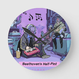 Relógio Redondo Presente Divertido Meia Cerveja do Beethoven