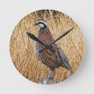 Relógio Redondo Presentes de caça de aves, caça de codorniz bobwhi