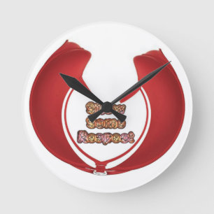 Relógio Redondo Presentes Retro Red Hakuna Matata mostram algum re