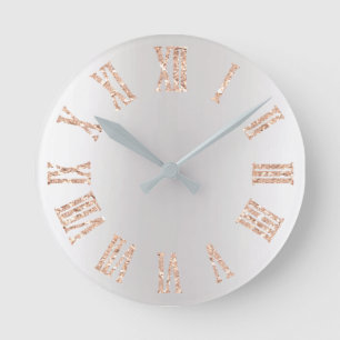 Relógio Redondo Preto mínimo de prata cinzento de Ombre do brilho