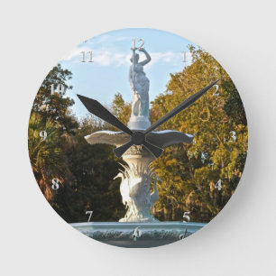 Relógio Redondo Primavera da fonte do parque de Geórgia Forsyth