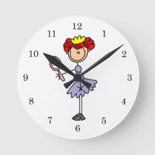 Relógio Redondo Princesa de Cabelo Vermelho