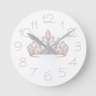Relógio Redondo Princess Blush Pink Clock