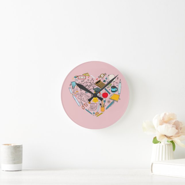 Relógio Redondo Professor Instrutor Professor Tool Heart (Lar)