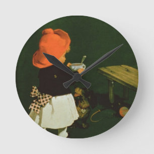 Relógio Redondo Propaganda de poster para 'o malte Coffee de