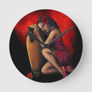 Relógio Redondo Pulsação do coração da salsa