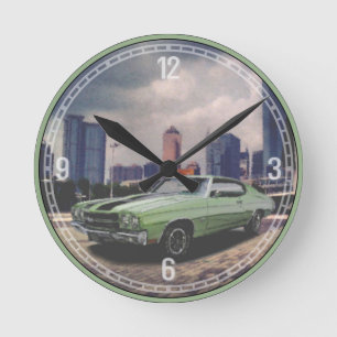 Relógio Redondo Pulso de disparo 1970 decorativo (verde) de