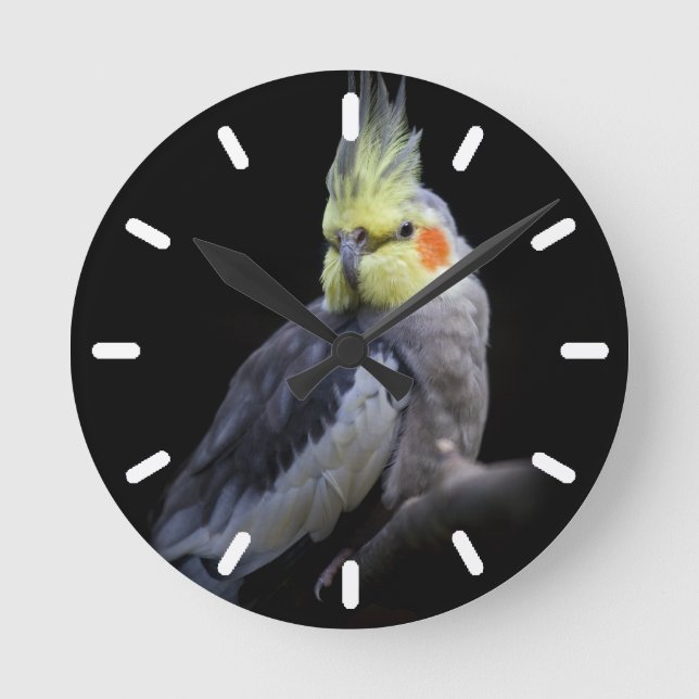 Relógio Redondo Pulso de disparo 2 do Cockatiel (Frente)