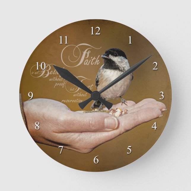 Relógio Redondo Pulso de disparo da fé (Frente)