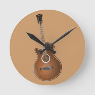 Relógio Redondo pulso de disparo da guitarra