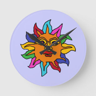 Relógio Redondo Pulso de disparo de parede asteca de Sun do CR