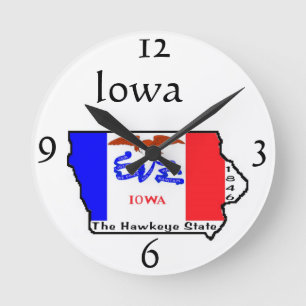 Relógio Redondo Pulso de disparo de parede de Iowa