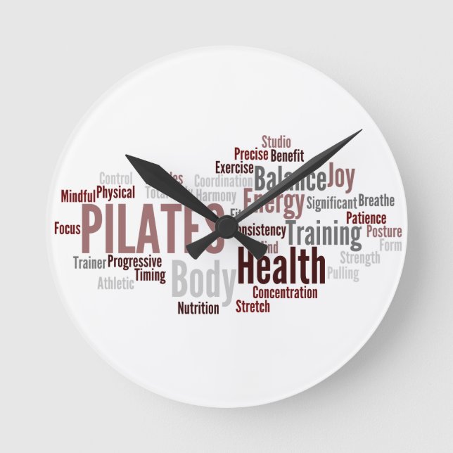 Relógio Redondo Pulso de disparo de parede de PILATES (Frente)