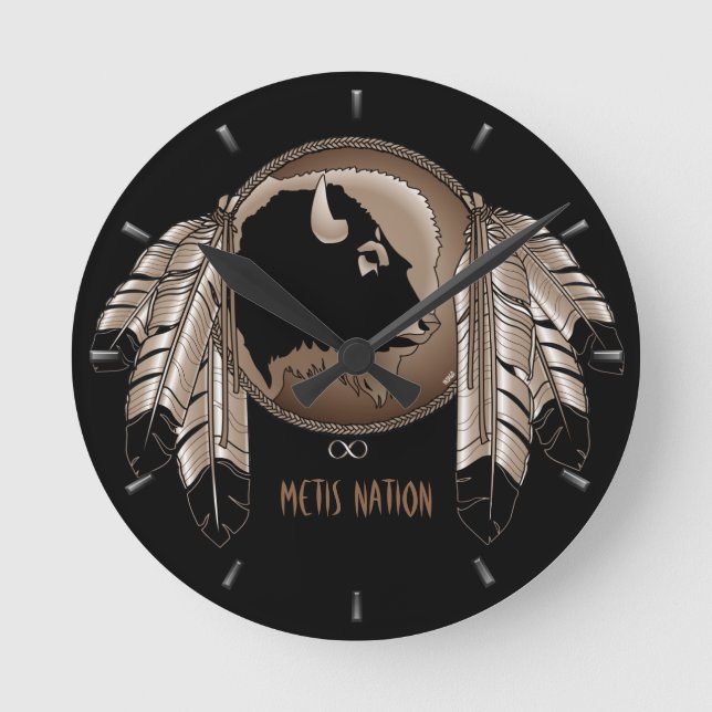 Relógio Redondo Pulso de disparo de parede do búfalo do espírito (Frente)