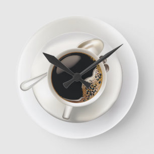 Relógio Redondo Pulso de disparo de parede do tempo do café