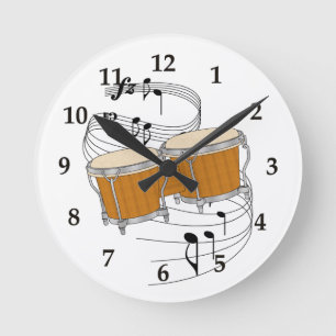 Relógio Redondo Pulso de disparo de parede dos bongos