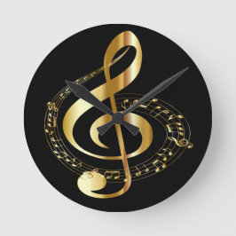 Relógio Redondo Pulso de disparo de parede dourado de Gclef