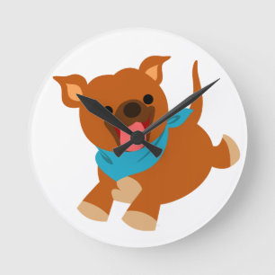 Relógio Redondo Pulso de disparo de parede feliz bonito de Staffie