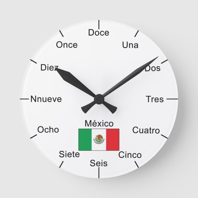 Relógio Redondo Pulso de disparo de parede mexicano (Frente)