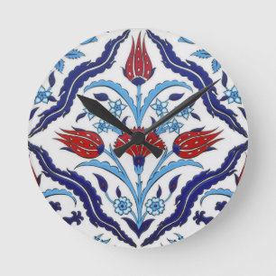 Relógio Redondo Pulso de disparo de parede turco das tulipas