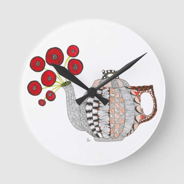 Relógio Redondo Pulso de disparo do bule (Frente)