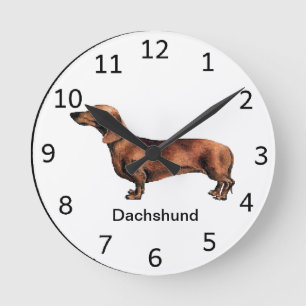 Relógio Redondo Pulso de disparo do cão do Dachshund